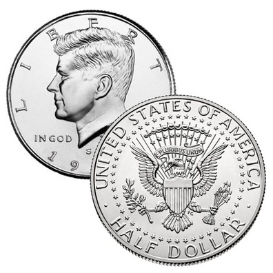 Half Dollars regular one roll of 20 coins - Trick